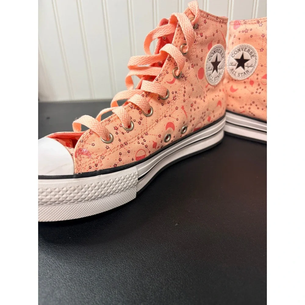 Converse Chuck Taylor High Top Celestial Star Moon Peach‎ SZ5 Women 7 673105C - Picture 7 of 10